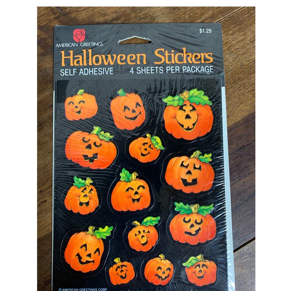 American Greetings & Current Inc. Vintage 1987 Fall Halloween Stickers 6 Sheets